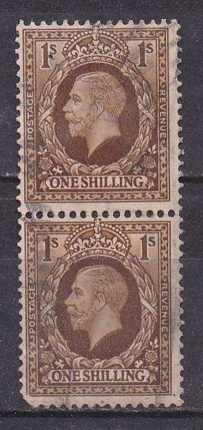 Great Britain 1934-36 KG v definitive issue 1/- vertical pair FU