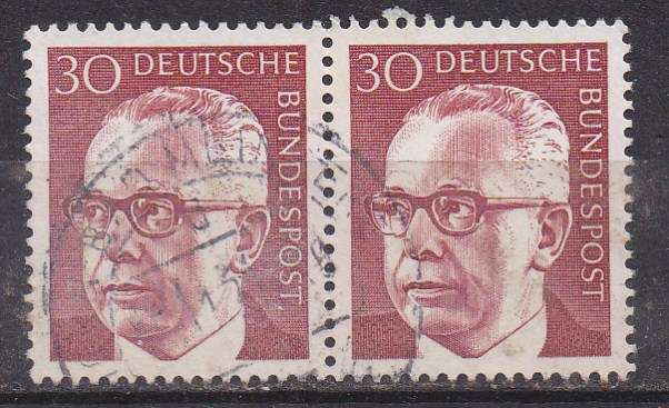 Germany 1970 president Gustav Heinemann 30pf pair FU