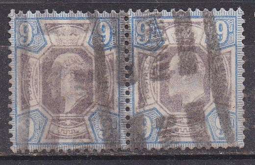 Great Britain 1902 King Edward vii definitive issue 9d pair FU