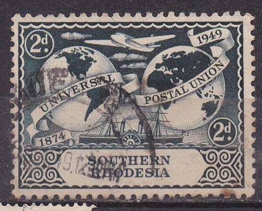 Southern Rhodesia 1949 UPU 75th anniversary 2p FU