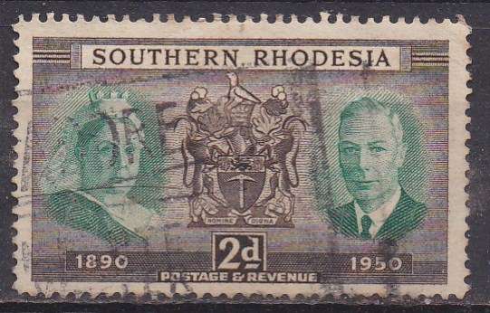 Southern Rhodesia 1950 Diamond Jubilee of S. Rhodesia 2d FU