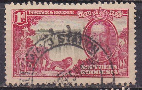 Southern Rhodesia 1935 KGv silver jubilee 1d FU
