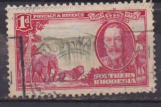 Southern Rhodesia 1935 KGv silver jubilee 1d FU
