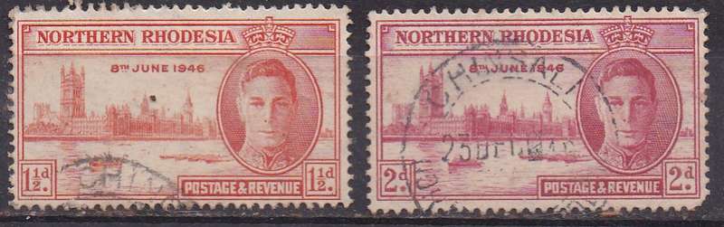 Northern Rhodesia 1946 victory issue full set FU
