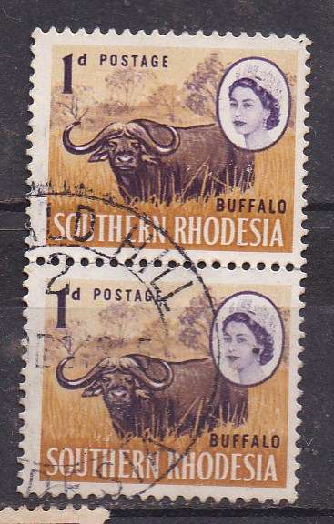 Southern Rhodesia 1964 definitive issue 1d vertical pair FU