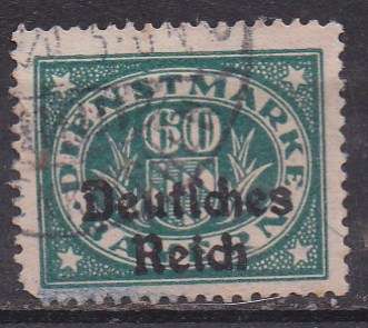 Germany 1920 Dienstmarken 60pf O/P Deutches Reich FU
