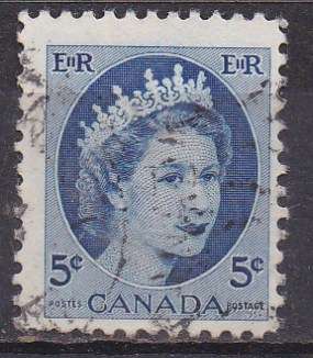 Canada 1953 Queen Elizabeth ii 5c FU