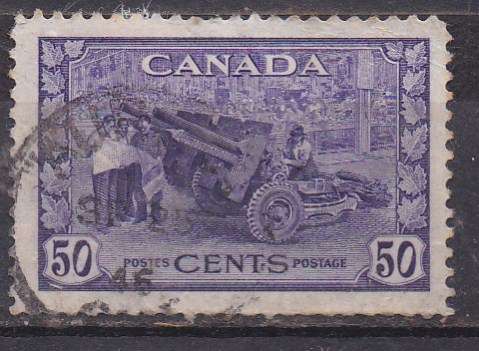 Canada 942-48 war effort stamps 50c munitions factory. FU
