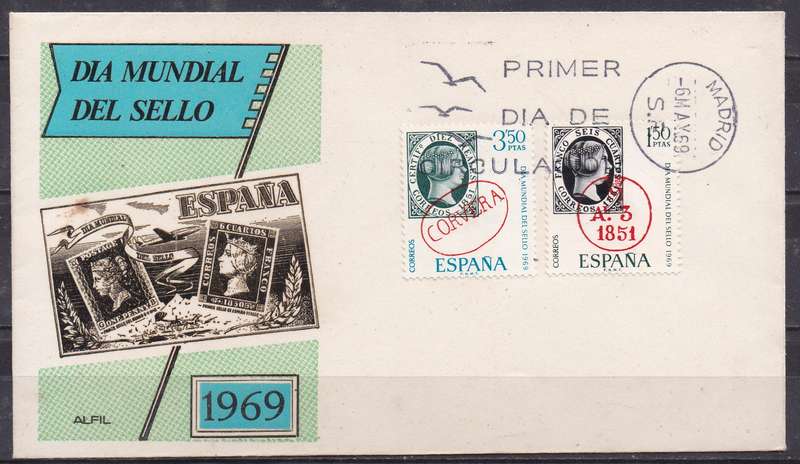 Spain 1969 world stamp day FDC