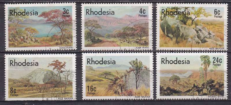 Rhodesia 1977  artists of Rhodesia full set FU