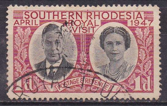 Southern Rhodesia 1947 royal visit 1d FU