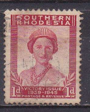 Southern Rhodesia 1947 victory issue 1d FU