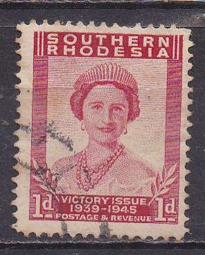 Southern Rhodesia 1947 victory issue 1d FU