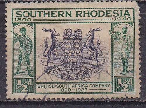 Southern Rhodesia 1940 British South Africa Company's golden jubilee 1/2d FU