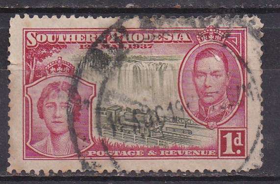 Southern Rhodesia 1937 coronation of KG vi 1d FU