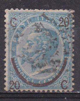 Italy 1865 King Victor Emmanuel ii, 15c surcharged with 20c type 3 FU