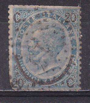 Italy 1865 King Victor Emmanuel ii, 15c surcharged with 20c type 3 FU