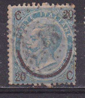 Italy 1865 King Victor Emmanuel ii, 15c surcharged with 20c type 3 FU