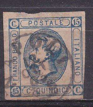 Italy 1863 King Victor Emmanuel ii, 15c new drawing FU