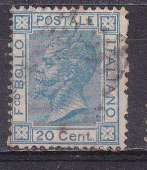 Italy 1867 King Victor Emmanuel ii, 20c new drawing FU
