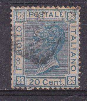 Italy 1867 King Victor Emmanuel ii, 20c new drawing FU