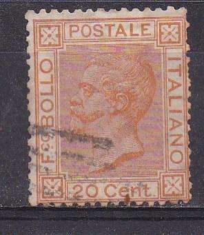 Italy 1877 King Victor Emmanuel ii, 20c new colours FU