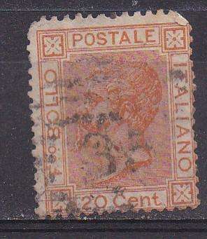 Italy 1877 King Victor Emmanuel ii, 20c new colours FU