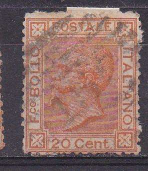 Italy 1877 King Victor Emmanuel ii, 20c new colours FU