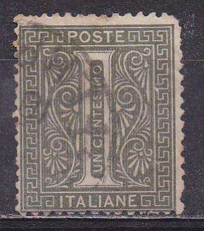 Italy 1863 value stamp 1c FU