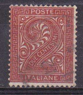 Italy 1865 value stamp 2c FU