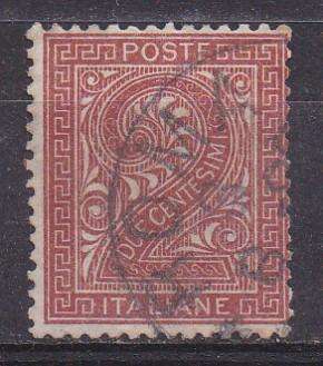 Italy 1865 value stamp 2c FU