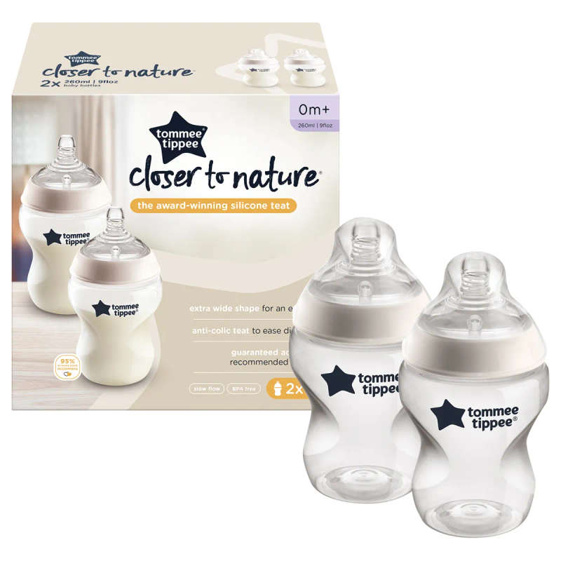 Tommee Tippee Closer To Nature Bottle 260ml 2 Pack 0m+