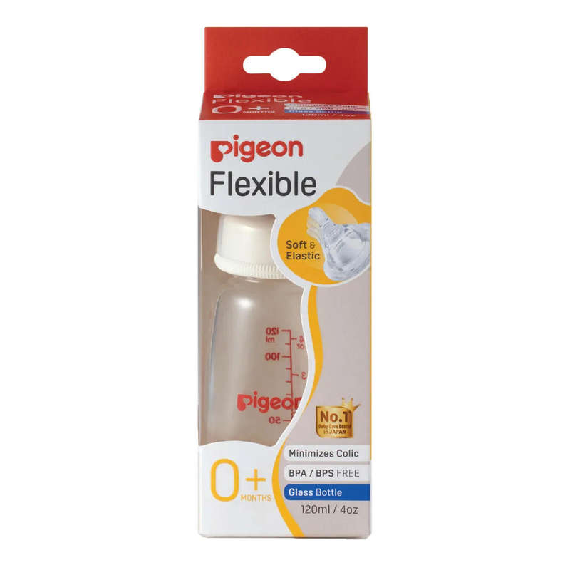 Pigeon Flexible Teat Glass Bottle 120ml 0m+