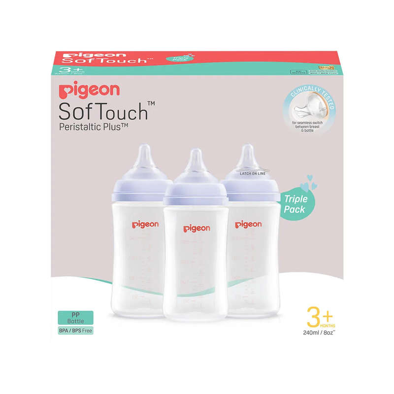 Pigeon Triple Pack Softouch 3 Bottle 240ml Medium