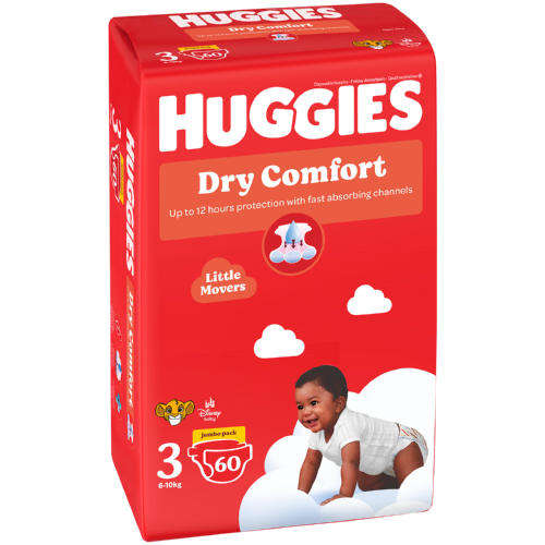 Huggies Dry Comfort Disposable Nappies Jumbo Pack - 3  60s