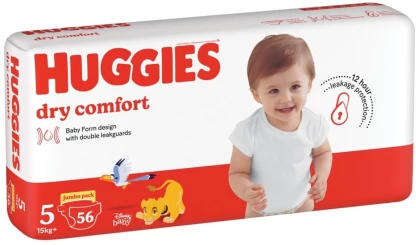 Huggies New Baby Dry Comfort Pant Diapers - 5 (56 Pieces)