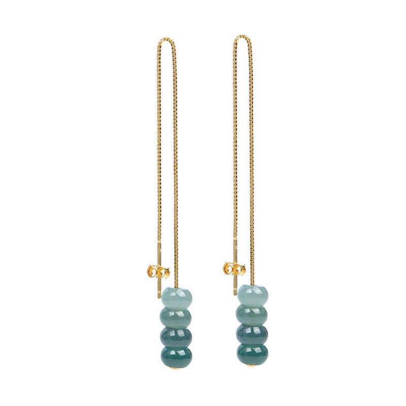 S925 Silver Jade Bead Earrings