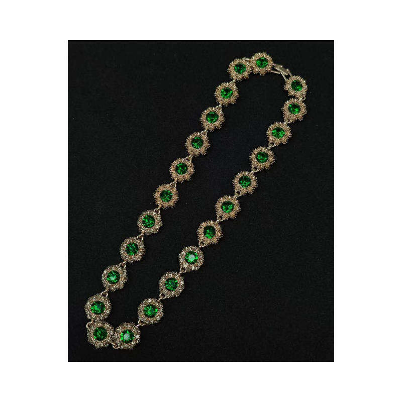 Vintage rhinestone Necklace, bracelet, earrings three piece set