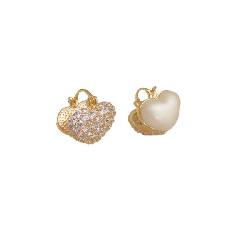 Heart-shaped double-sided earrings
