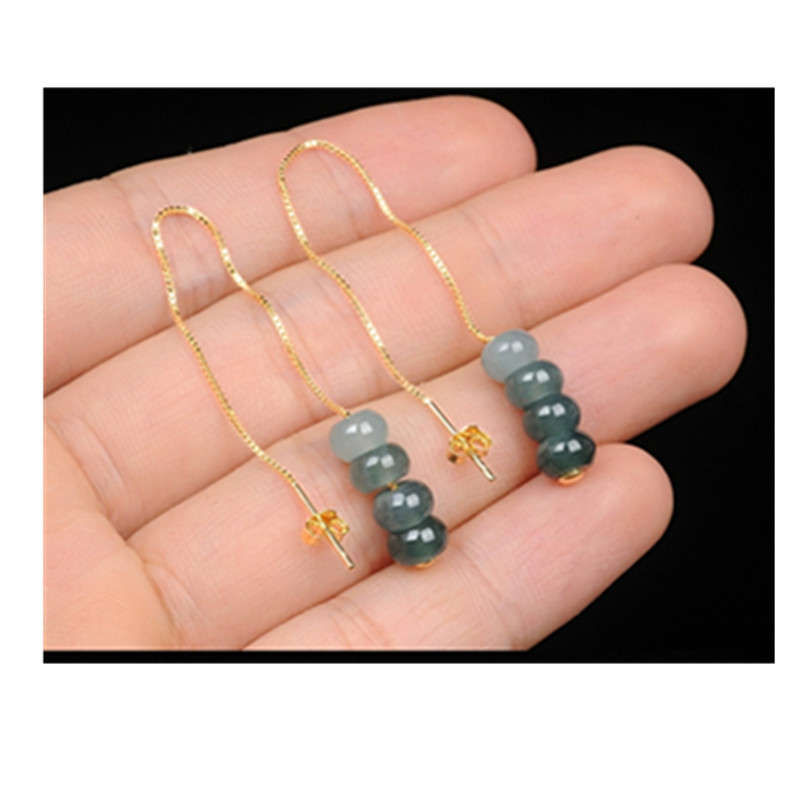 S925 Silver Jade Bead Earrings