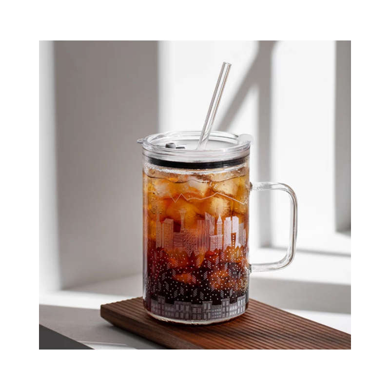 Large Capacity Cup with Lid and Straw Set - White City