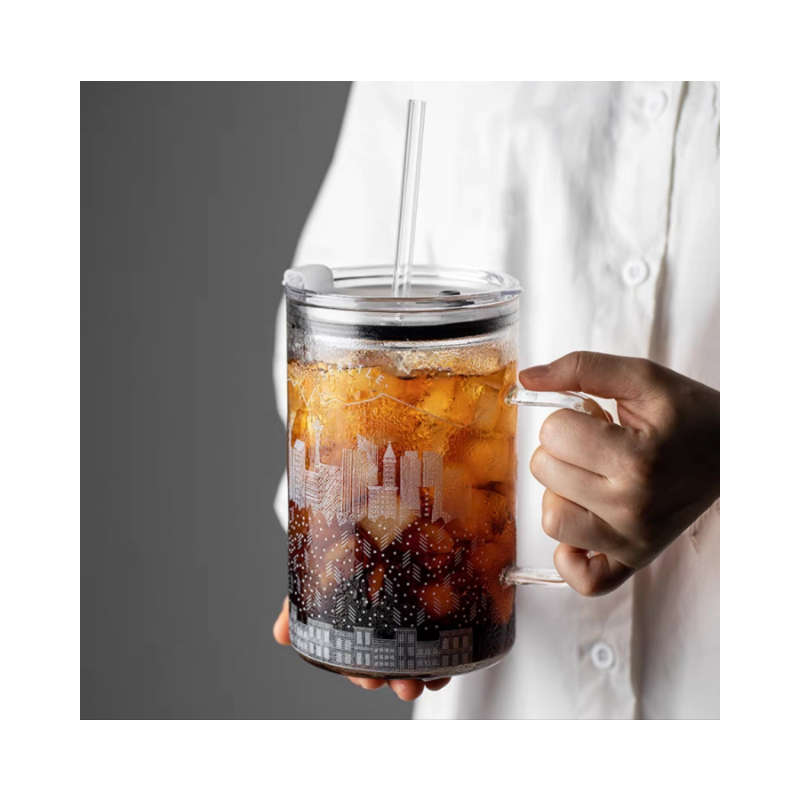 Large Capacity Cup with Lid and Straw Set - White City