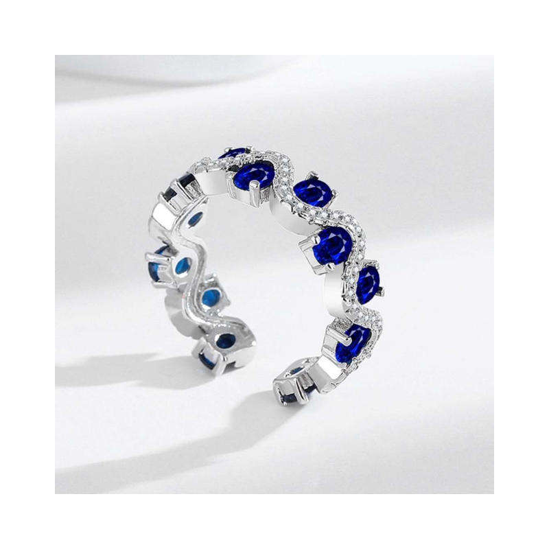 Snake Oval Blue  Open Ring