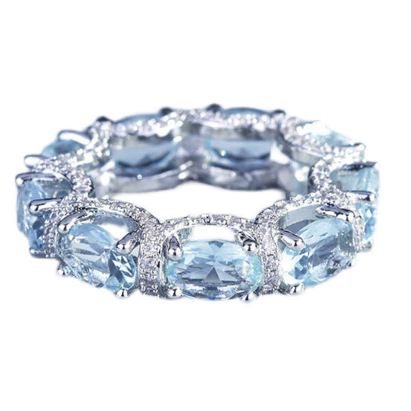 Fashion Aquamarine Cocktail Ring