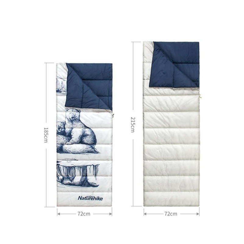 Polar Bear Pattern Double Sleeping Bag Double person pattern sleeping bag, warm and comfortable This