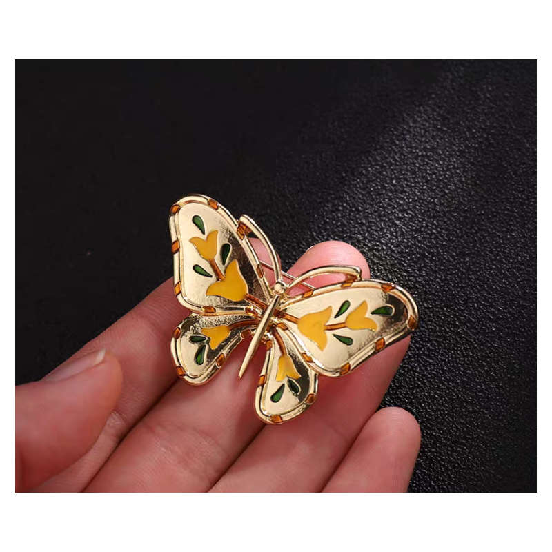 Vintage Palace Style Enamel Butterfly Brooch