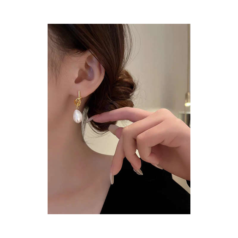 French Vintage Baroque Pearl Earrings