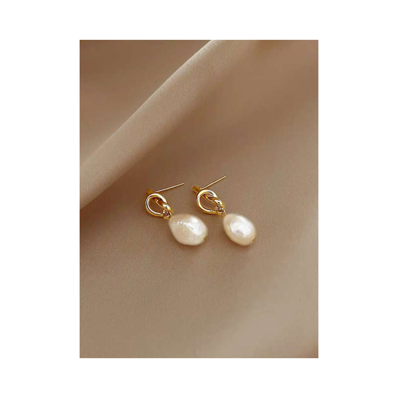 French Vintage Baroque Pearl Earrings