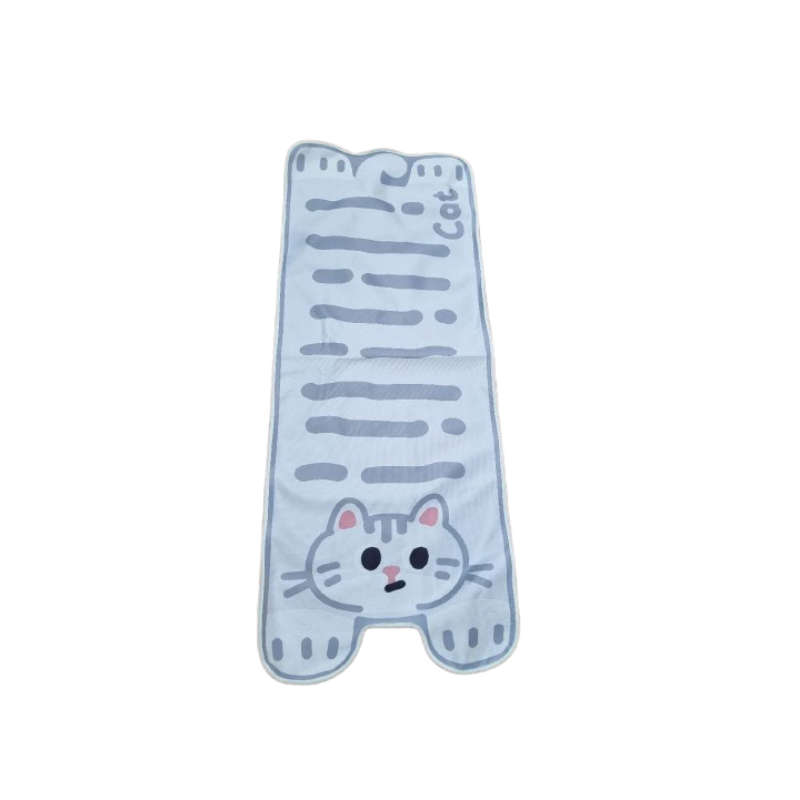 White cat pattern summer couch mat