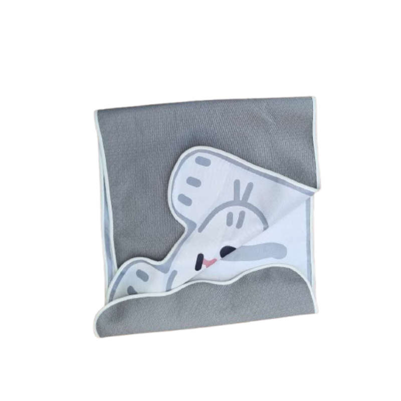 White cat pattern summer couch mat